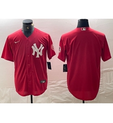 Men's New York Yankees Blank Red Cool Base Stitched Baseball Jerseys