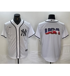 Men's New York Yankees Blank White Cool Base Stitched Jersey