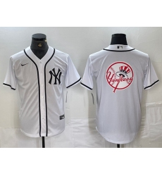 Men's New York Yankees Blank White Cool Base Stitched Jerseys