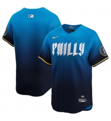 Men's Philadelphia Phillies Blank Blue 2024 City Connect Limited Stitched Jersey