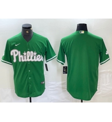 Men's Philadelphia Phillies Blank Green Celtic Stitched Cool Base Nike Jersey