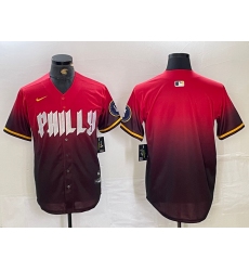 Men's Philadelphia Phillies Blank Red Black 2024 City Connect Limited Stitched Jersey