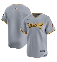 Men's Pittsburgh Pirates Blank Gray Away Limited Baseball Stitched Jersey