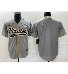 Men's Pittsburgh Pirates Blank Grey Cool Base Stitched Baseball Jersey