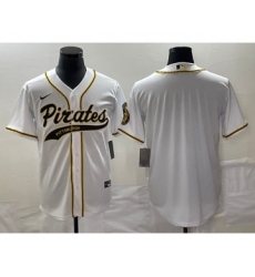 Men's Pittsburgh Pirates Blank White Cool Base Stitched Baseball Jersey