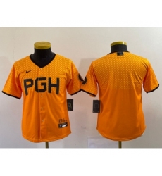 Youth Nike Pittsburgh Pirates Blank Yellow 2023 City Connect Stitched Jersey