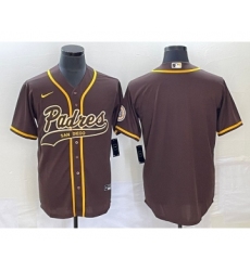 Men's San Diego Padres Blank Borwn Cool Base Stitched Baseball Jersey