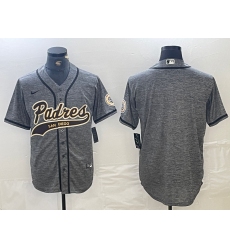 Men's San Diego Padres Blank Grey Gridiron Cool Base Stitched Baseball Jersey