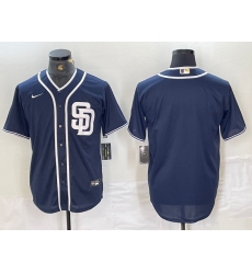 Men's San Diego Padres Blank Navy Blue Cool Base Stitched Baseball Jersey