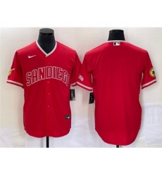 Men's San Diego Padres Blank Red Cool Base Stitched Baseball Jersey