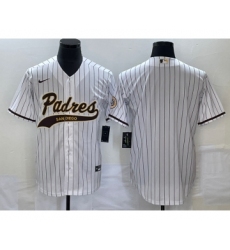 Men's San Diego Padres Blank White Cool Base Stitched Baseball Jersey