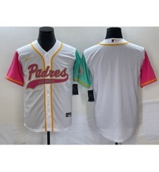 Men's San Diego Padres Blank White NEW 2023 City Connect Cool Base Stitched Jersey