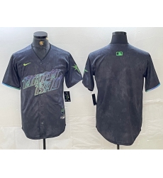 Men's Tampa Bay Rays Blank Charcoal 2024 City Connect Limited Stitched Jersey