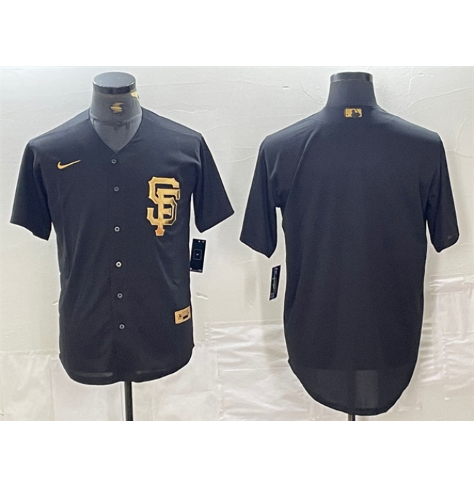 Men's San Francisco Giants Blank Black Cool Base Stitched Baseball Jersey