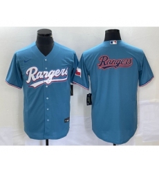 Men's Nike Texas Rangers Blank Light Blue Stitched Cool Base Nike Jersey 1