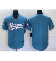 Men's Nike Texas Rangers Blank Light Blue Stitched Cool Base Nike Jersey