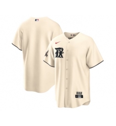 Men's Texas Rangers Blank Cream 2023 City Connect Cool Base Stitched Baseball Jersey