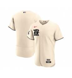 Men's Texas Rangers Blank Cream 2023 City Connect Flex Base Stitched Baseball Jersey