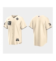 Men's Texas Rangers Blank Cream 2023 World Series City Connect Stitched Baseball Jersey