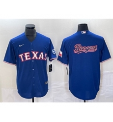 Men's Texas Rangers Royal Team Big Logo Cool Base Stitched Baseball Jersey