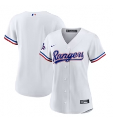 Women's Texas Rangers Blank Nike White Home 2023 World Series Champions Replica Team Jersey