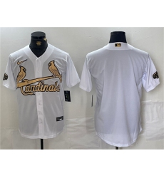 Men's St. Louis Cardinals Blank All-Star White Gold Stitched Baseball Jersey