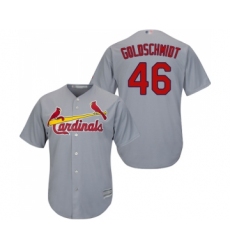 Men's St. Louis Cardinals #46 Paul Goldschmidt Grey Cool Base Stitched Baseball Jersey