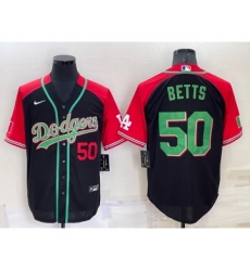 Men's Los Angeles Dodgers #50 Mookie Betts Number Black Mexican Heritage Culture Night Nike Jersey