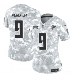 Women's Atlanta Falcons #9 Michael Penix Jr. 2024 F.U.S.E Arctic Camo Salute To Service Limited Stitched Football Jersey(Run Small)