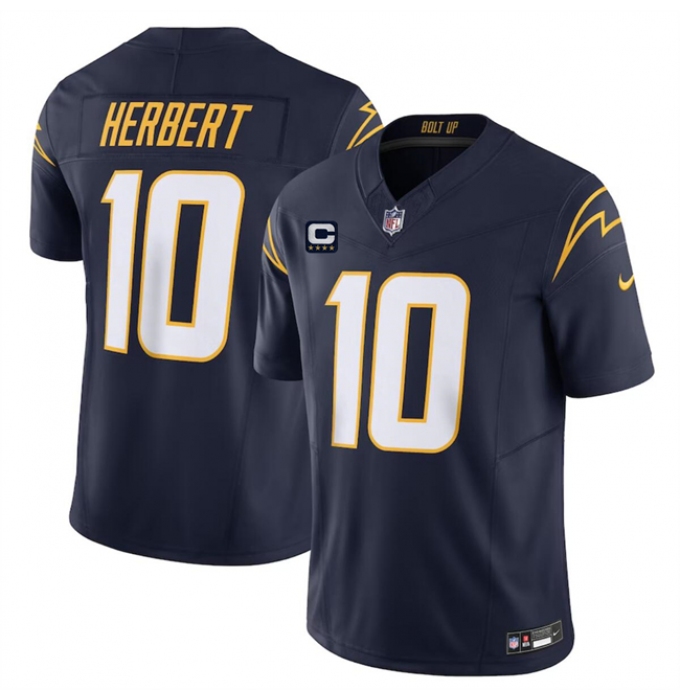 Men's Los Angeles Chargers #10 Justin Herbert Navy 2024 F.U.S.E. With 4-Star C Vapor Untouchable Limited Stitched Jersey