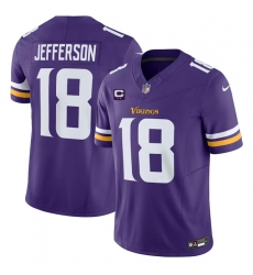 Men's Minnesota Vikings #18 Justin Jefferson Purple 2024 F.U.S.E. With 2-Star C Vapor Limited Stitched Jersey