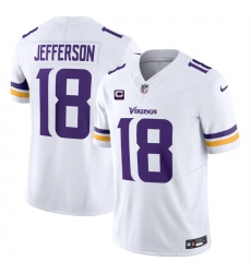 Men's Minnesota Vikings #18 Justin Jefferson White 2024 F.U.S.E. With 2-Star C Vapor Limited Stitched Jersey