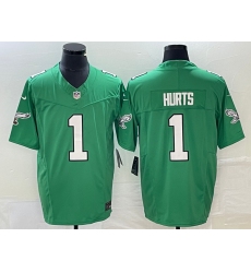 Men's Nike Philadelphia Eagles #1 Jalen Hurts Green 2023 F.U.S.E. Vapor Limited Throwback Stitched Football Jersey