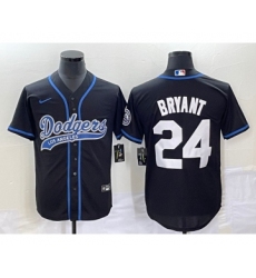 Men's Los Angeles Dodgers #24 Kobe Bryant Black Cool Base Stitched Baseball Jersey