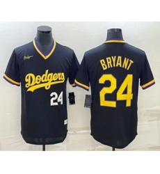 Men's Los Angeles Dodgers #24 Kobe Bryant Number Black Stitched Pullover Throwback Nike Jerseys