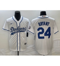 Men's Los Angeles Dodgers #24 Kobe Bryant White Cool Base Stitched Baseball Jersey