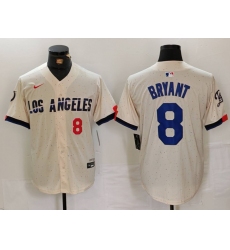 Men's Los Angeles Dodgers #8 Kobe Bryant Number Cream 2024 City Connect Limited Stitched Jerseys