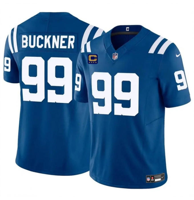 Men's Indianapolis Colts #99 DeForest Buckner Blue 2024 F.U.S.E. With 4-Star C Vapor Limited Stitched Football Jersey