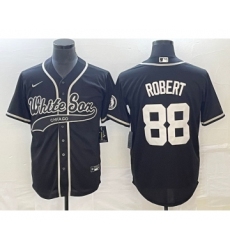 Men's Chicago White Sox #88 Luis Robert Black Cool Base Stitched Baseball Jersey