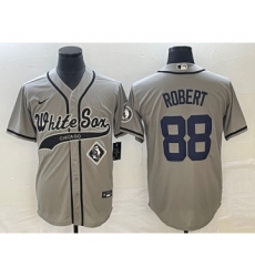 Men's Chicago White Sox #88 Luis Robert Grey Cool Base Stitched Baseball Jersey1