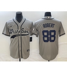 Men's Chicago White Sox #88 Luis Robert Grey Cool Base Stitched Baseball Jersey