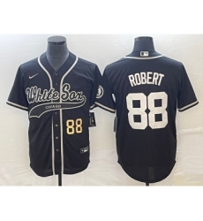 Men's Chicago White Sox #88 Luis Robert Number Black Cool Base Stitched Baseball Jersey