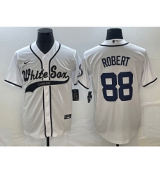 Men's Chicago White Sox #88 Luis Robert White Cool Base Stitched Baseball Jersey