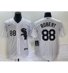 Men's Chicago White Sox #88 Luis Robert White Cool Base Stitched Jersey