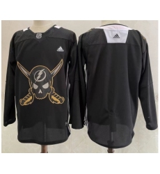 Men's Tampa Bay Lightning Blank Black Pirate Themed Warmup Authentic Jersey