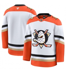 Men's Anaheim Ducks Blank White 2024-25 Away Stitched Hockey Jersey