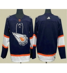 Men's Edmonton Oilers Blank Navy 2022 Reverse Retro Stitched Jersey