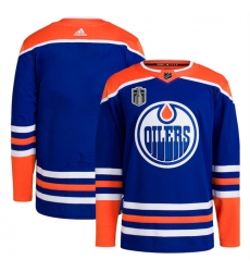 Men's Edmonton Oilers Blank Royal 2024 Stanley Cup Final Stitched Jersey