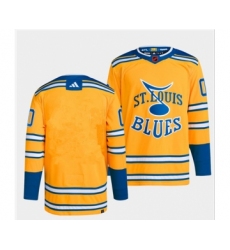 Men's St. Louis Blues Blank Yellow 2022-23 Reverse Retro Stitched Jersey