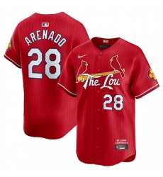 Men's St. Louis Cardinals #28 Nolan Arenado Red 2024 City Connect Limited Stitched Baseball Jersey